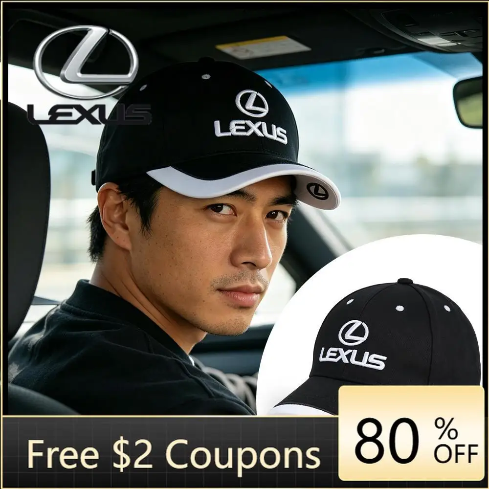 

Emblems 1PC Car Logo Embroidered Hat Adjustable Baseball Cap UV Protection For Lexus FSPORT IS200 ES300h Ct200h RX350 IS300h IS2