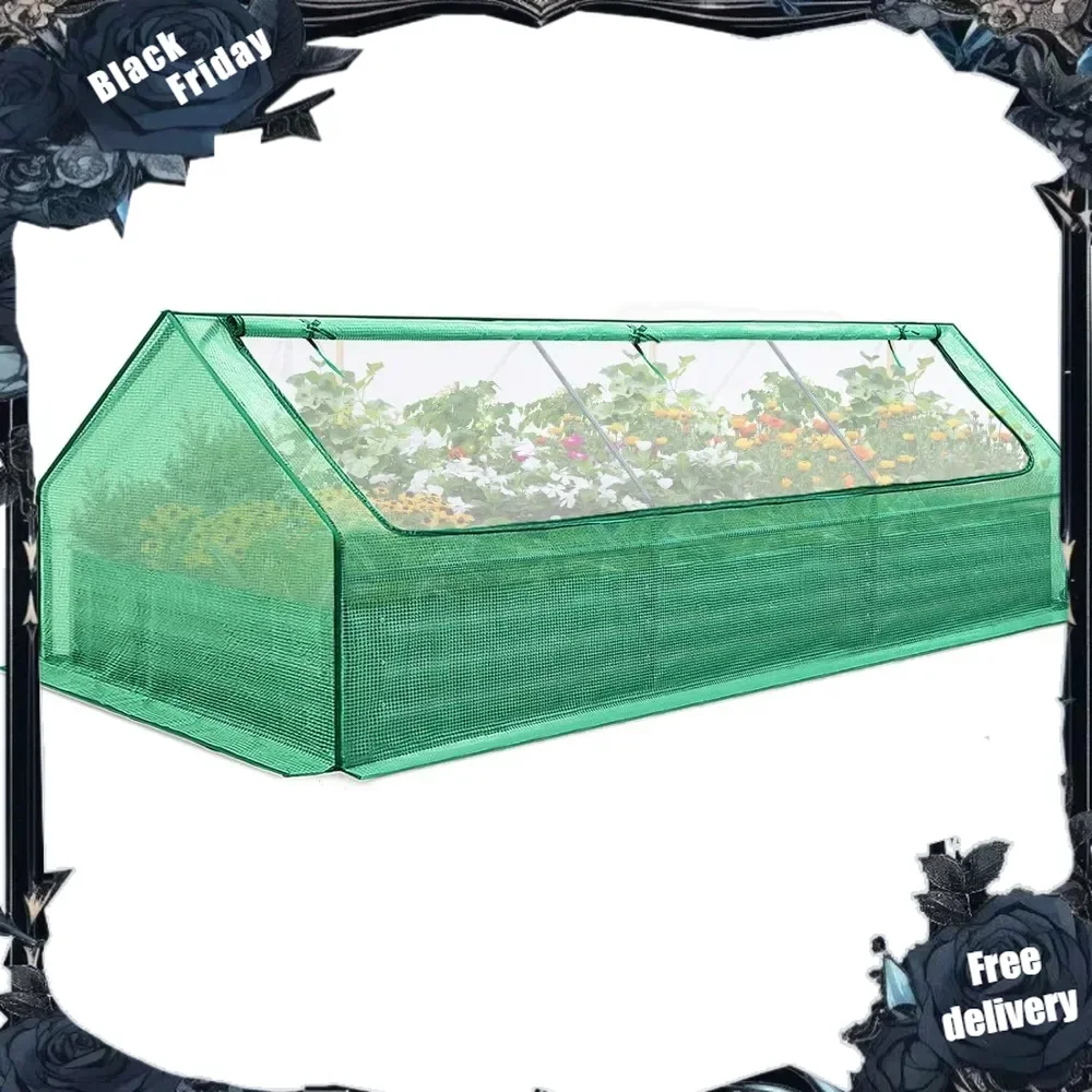 

Raised Garden Bed Galvanized Raised Beds for Gardening Vegetables with Cover 8x4x1 ft Metal Planter Box Outdoor Use