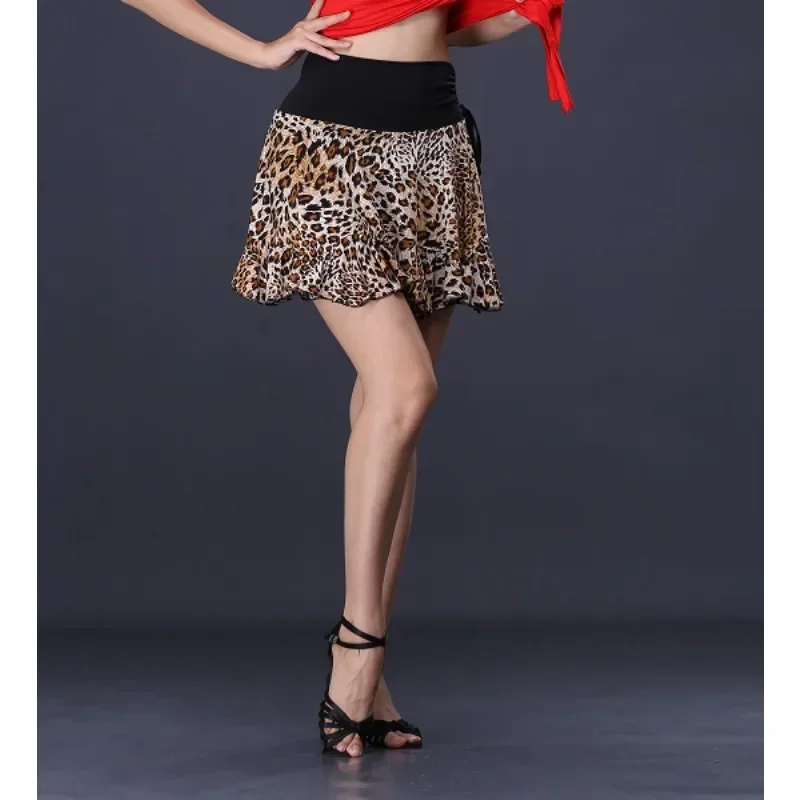 Short  Female Adult Dance Clothing Square Dance Shor tLatin Dance  New Practice Skirt Half Skirt Waist Scarless