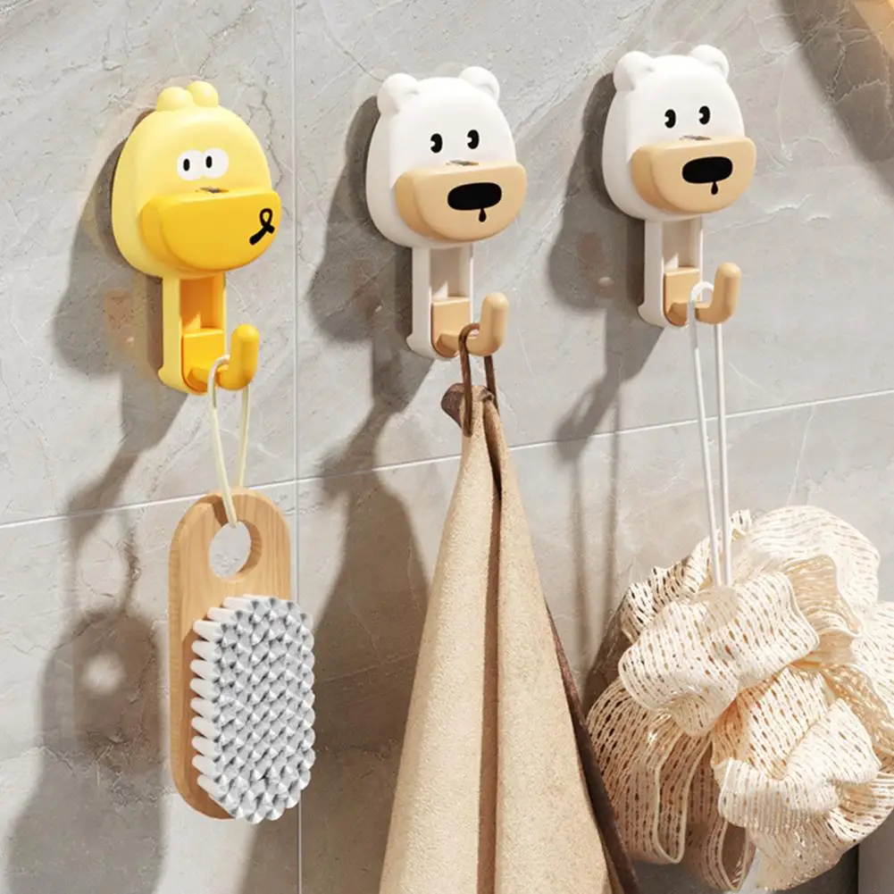 

No Drill Hook Bathroom Suction Hook Cartoon Suction Cup Hook Waterproof Bathroom Wall Removable Kitchen Towel Utensil Holder