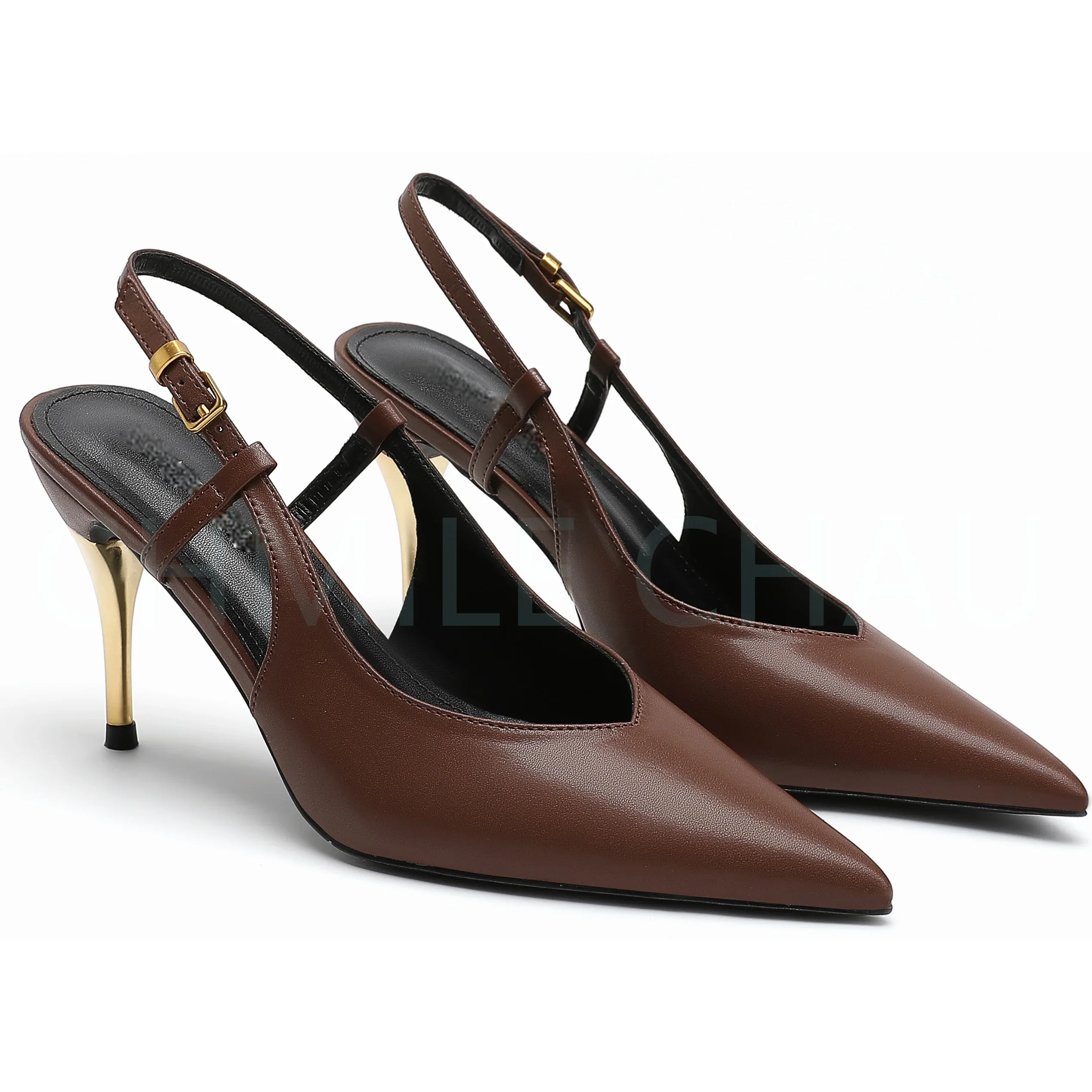 Escarpins à lanières élégantes pour femmes, sandales à talons hauts, slingback, mesure la longueur de vos pieds avant la commande, designer de luxe, chaussures, 117-CHC-33