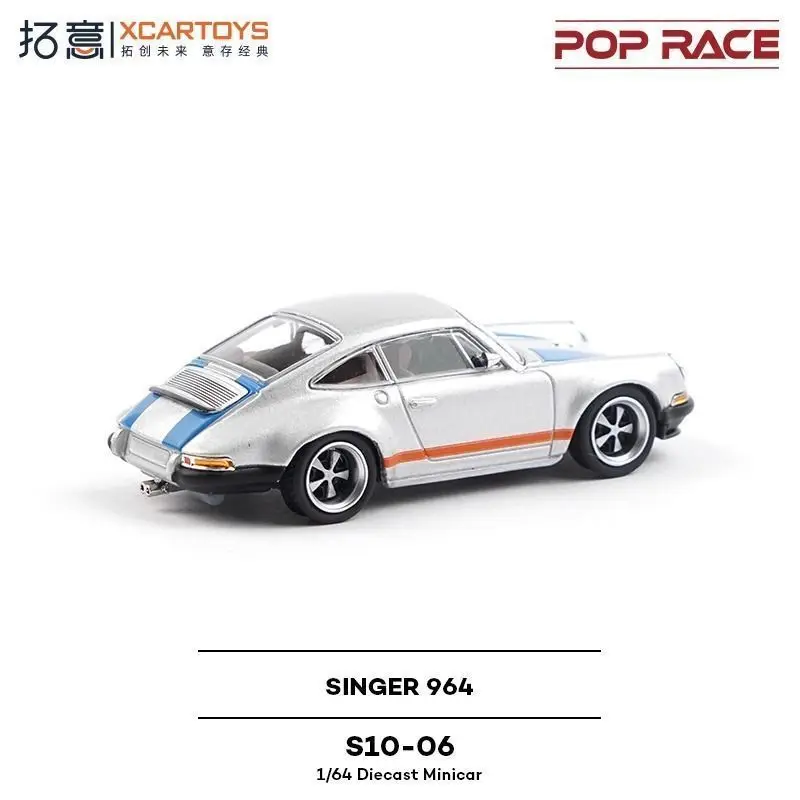 Xcartoys POPRACE 合金製 1/64 ポルシェ 964 スーパーカー ブルーレーシングモデル コレクションディスプレイ 精巧なアップグレードギフト 友達へのプレゼント