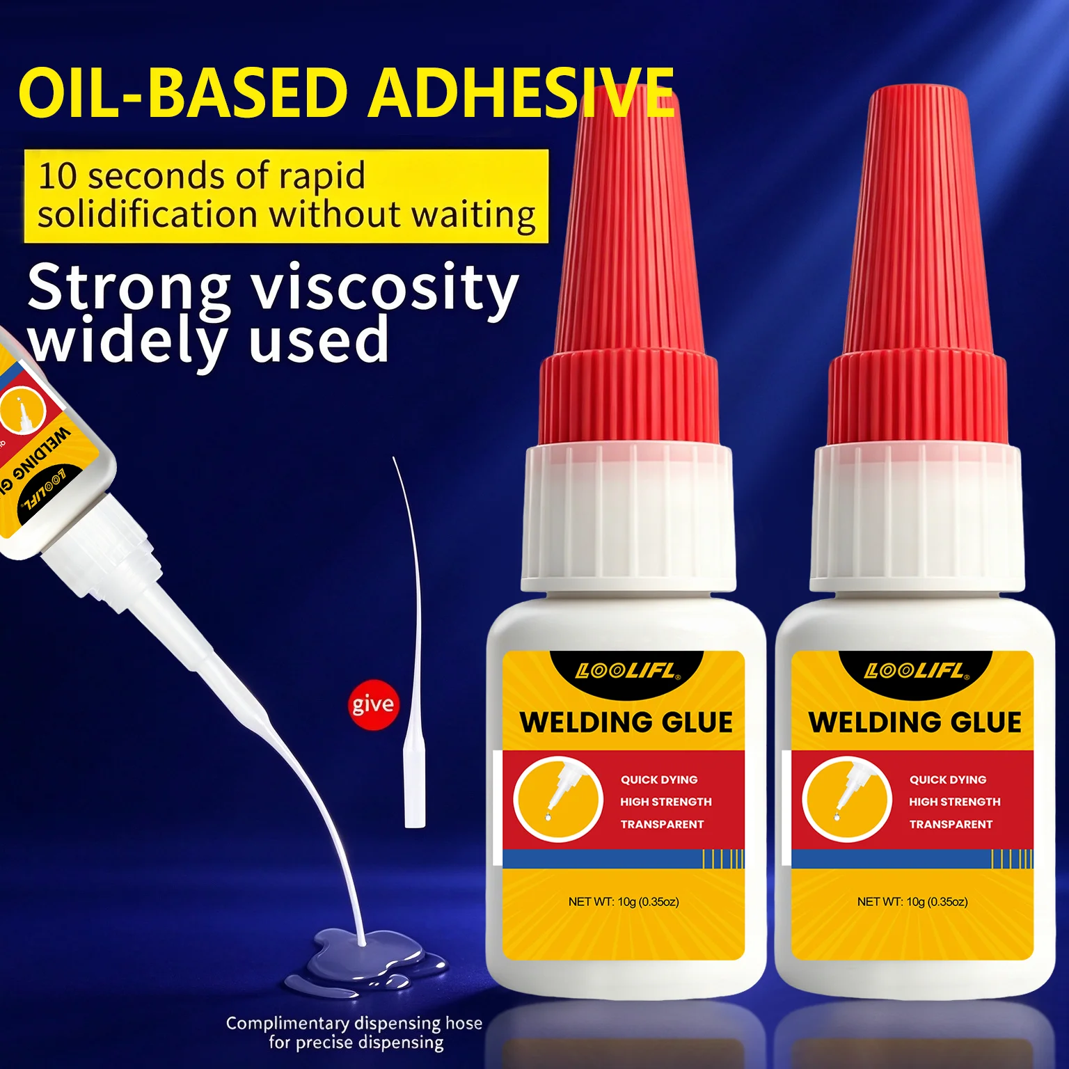 LOOLIFL 10g/35g Oil-based adhesivemulti-purpose liquid instant glue transparent,  universal, wood glass，metal，plastic，Diy manual