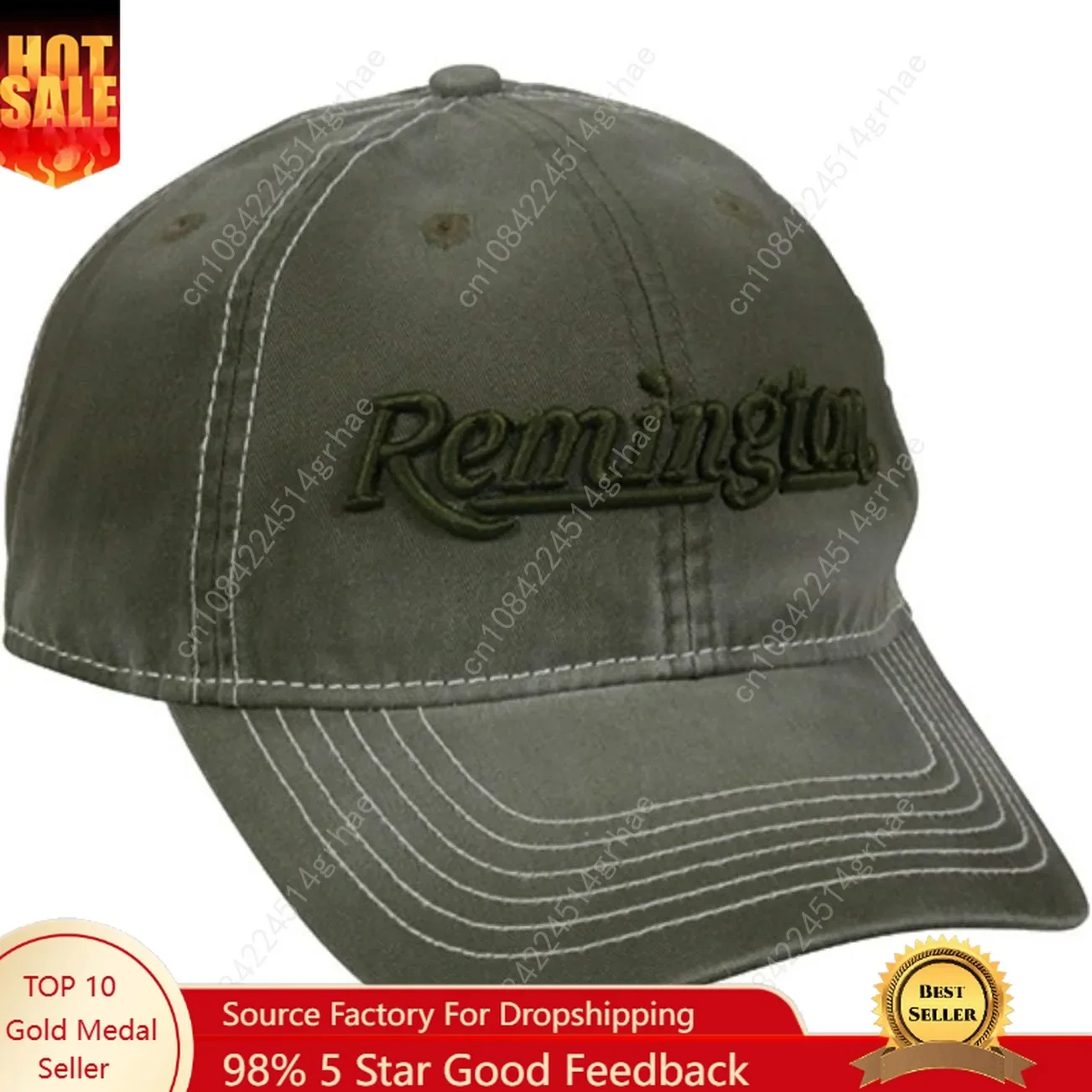 

Outdoor Cap Remington Sports Cotton Cap w/Embroidery Logo - Mens, One Size, Olive, RM51C