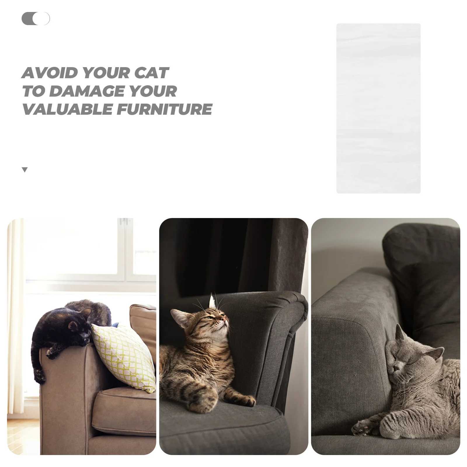 

4pcs Scratching Stickers 23x46 Furniture Protective Sofa Pet Scratch Cat Scratching Stickers Protectors Premium PVC Invisible