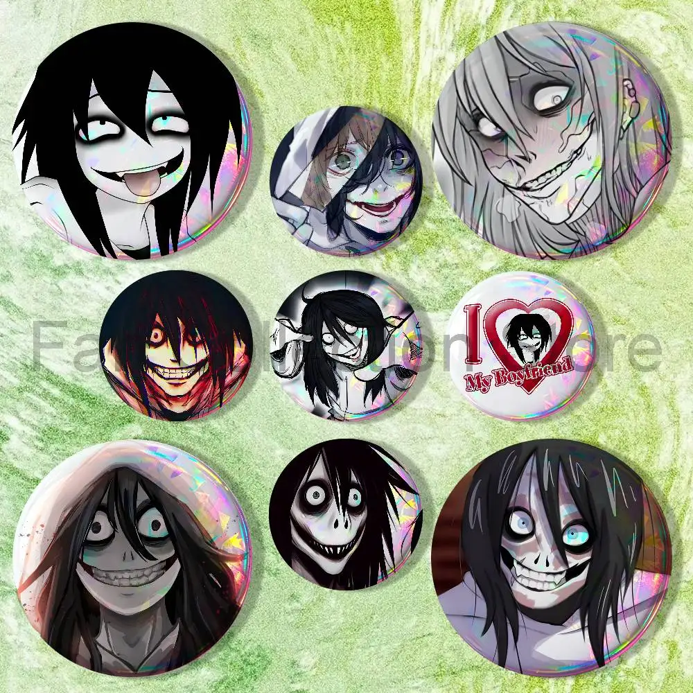 Fear Me J-Jeff the Killer Badges Creative Tinplate Button Pins Brooch Creative Quotes Badge Clothes Backpack Jewelry Gift