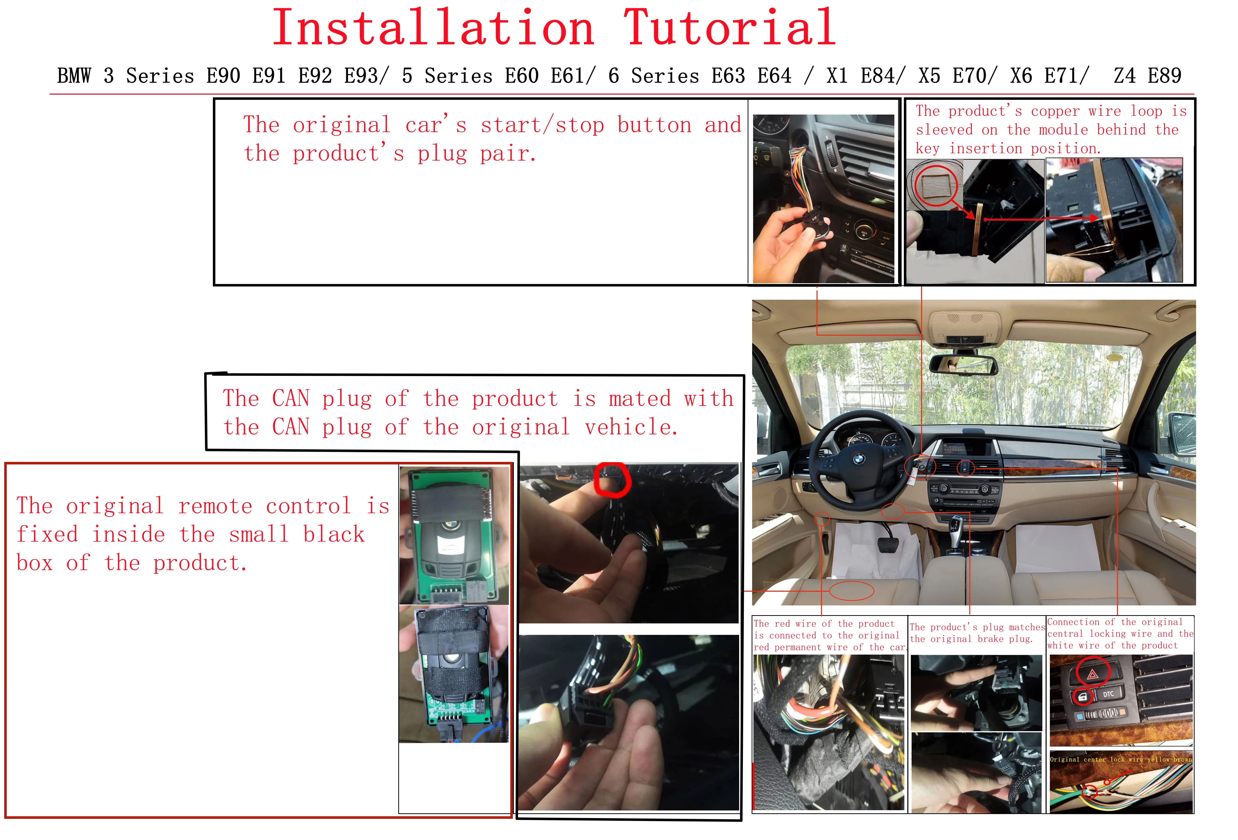 Dodać bezkluczykowy system start-stop do BMW serii 3 E90 E91 E92 E93 system zdalnego uruchamiania system wprowadzania komfortowego sterowania