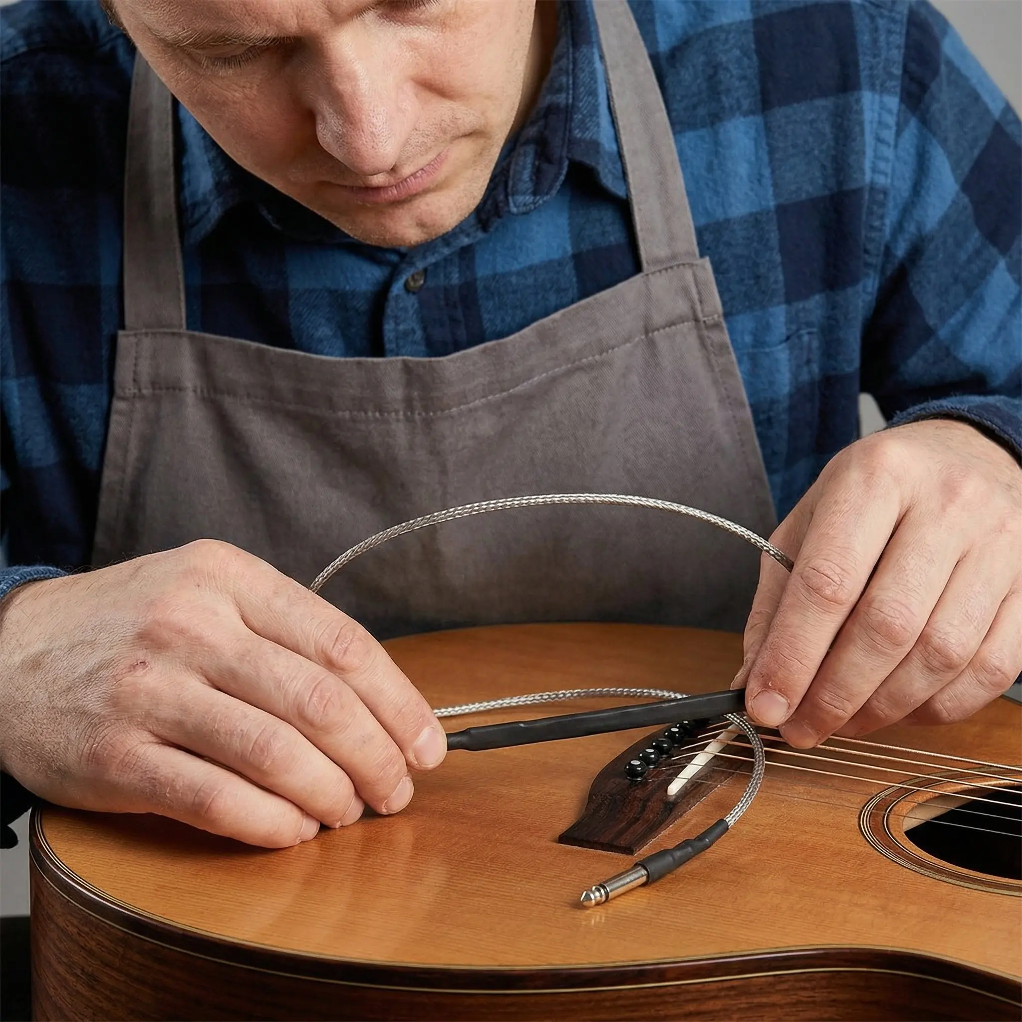 Pastilla piezoeléctrica para guitarra folclórica, transductor de alta sensibilidad, negro y plateado, piezas de repuesto para guitarra clásica acústica, 1 ud.