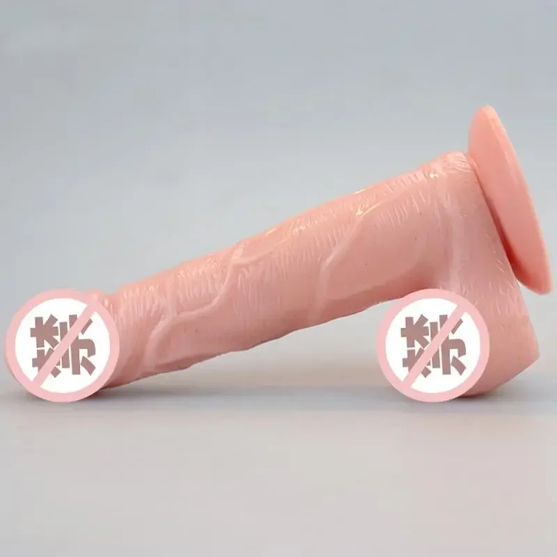 Consolador realista con ventosa para mujer, pene grande Anal, juguete sexual, masturbador femenino, producto sexual para adultos, 19cm
