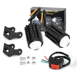 Motorcycle Mini Driving Light Dual Colo for Headlight Auxiliary Spotlight Lamp R ATV Scooter Moto Fog Light Accessories 12V