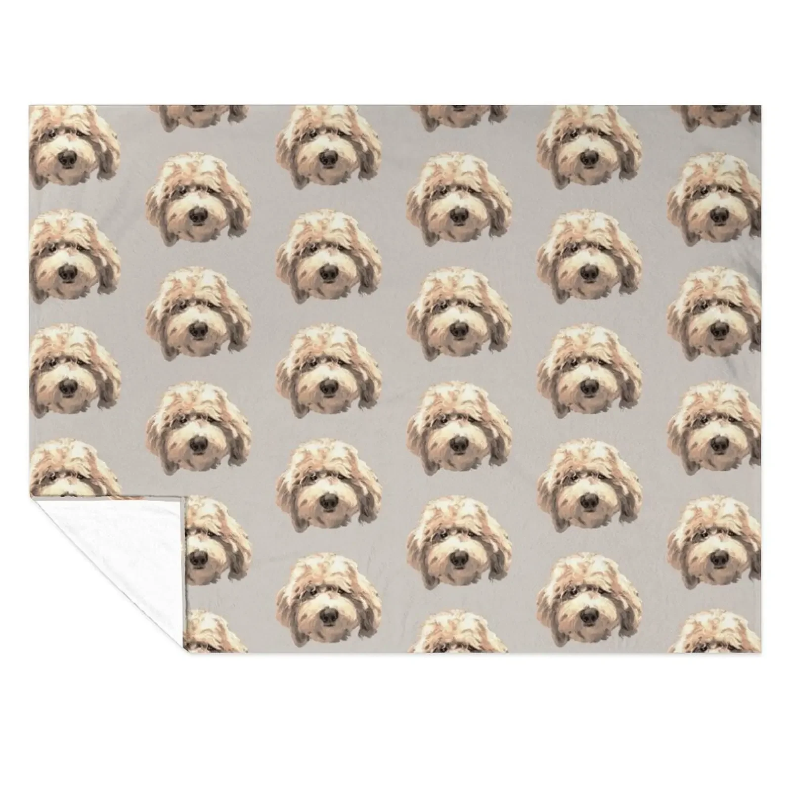 

Lucky Labradoodle Face ~ Golden Throw Blanket Luxury Designer Luxury Vintage halloween Blankets