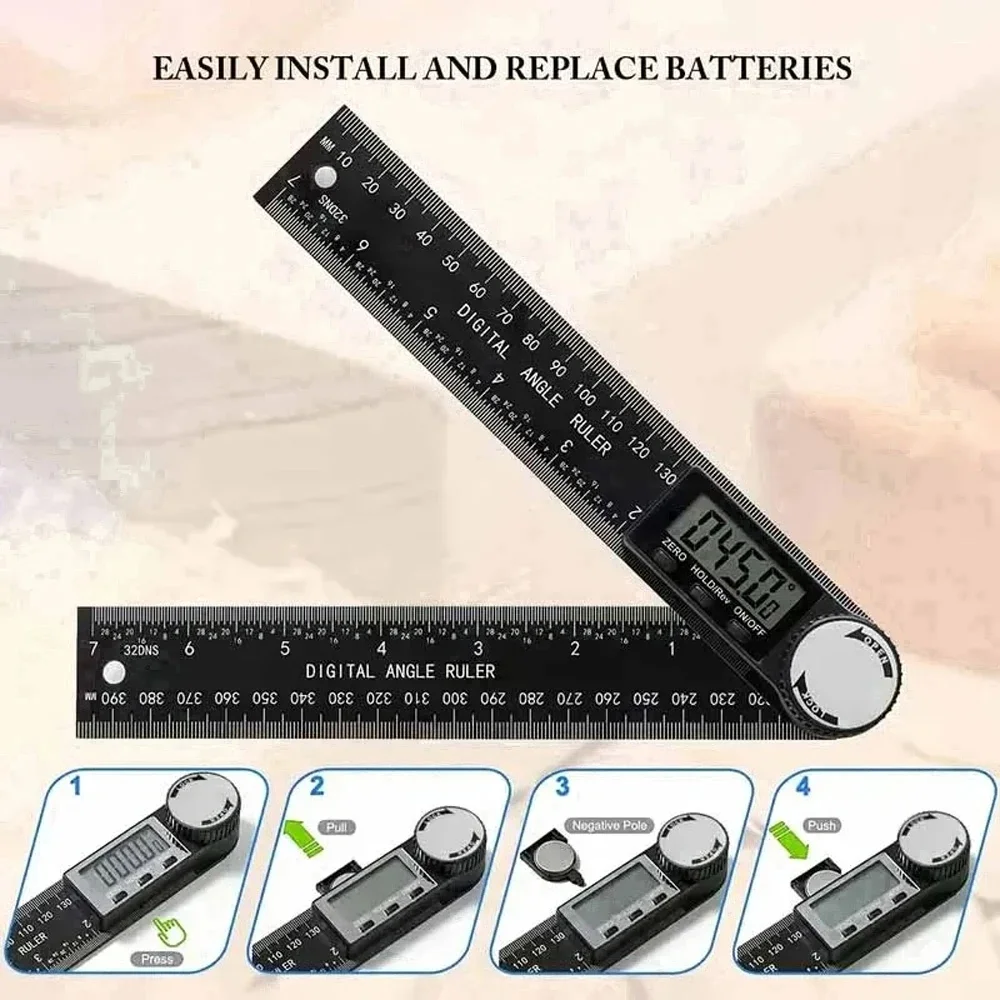 

Digital Angle Finder Ruler Precision Angle Measuring Tool for Woodworking Carpentry DIY Projects Premium Steel Construction