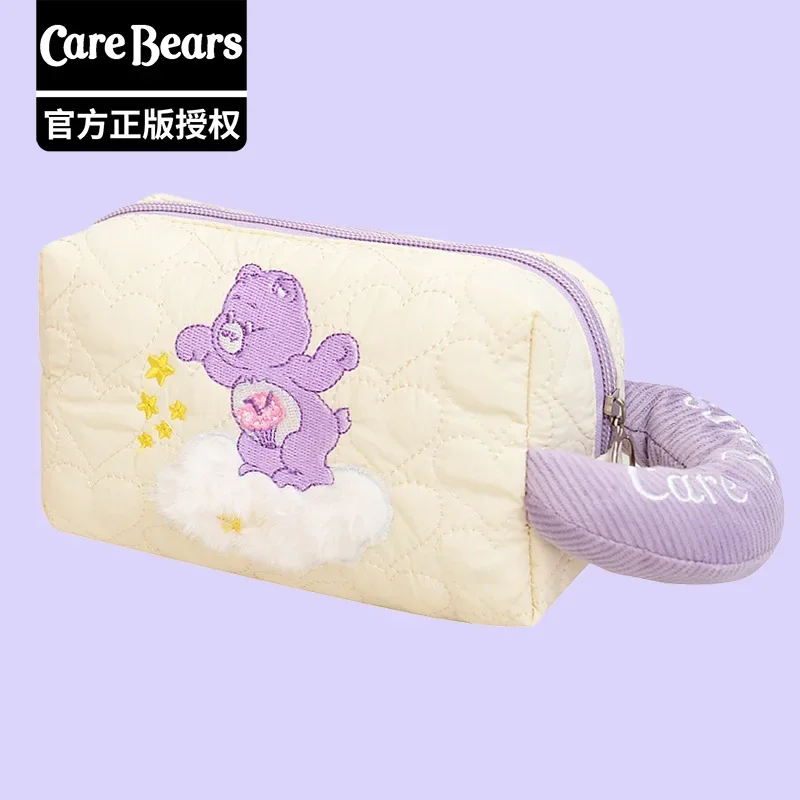 Kawaii Rainbow Bear Make Up Bags Anime Carebears Clouds Cosmetic Bag Cartoon Student Pencil Case Girl Cell Phone Key Bag Gift