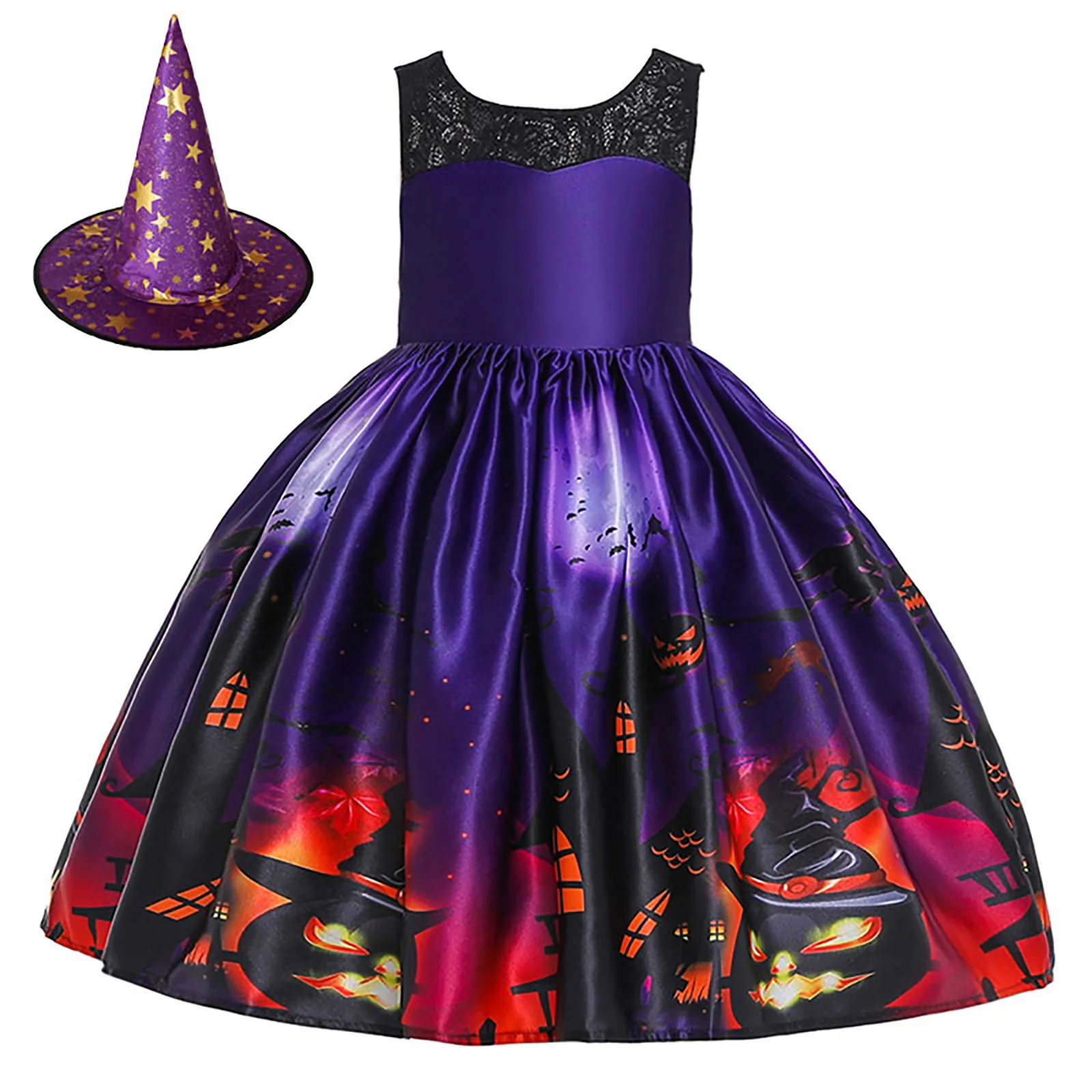 

Rainbow Shirt Girls Girls Skirt Comfortable Soft Fashion Halloween Print Children Prom Performance Dress Girls Classic Dress