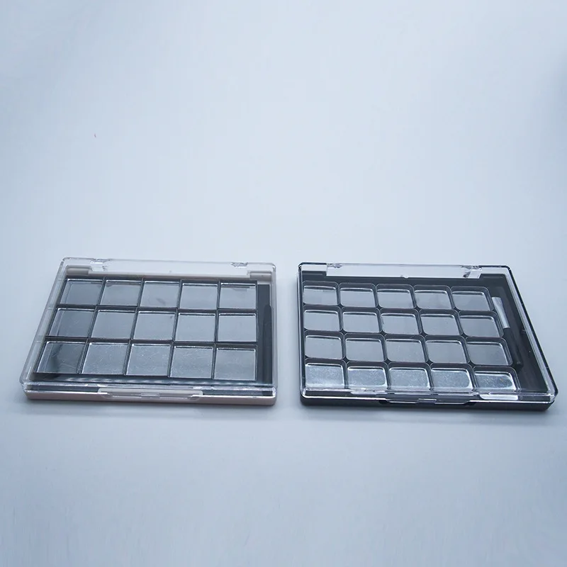 DIY square eye shadow tray red storage box with brush