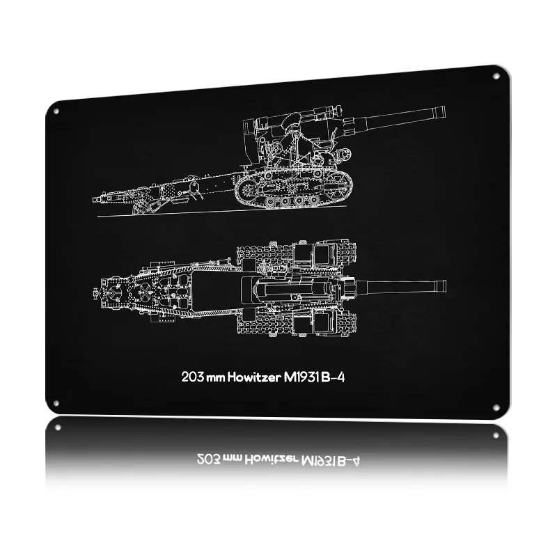 203 مللي متر هاوتزر M1931 B4 ملصق مخصص جدار الفن خمر علامات معدنية ريترو القصدير اللوحة للرجل كهف الديكور غرفة المعيشة