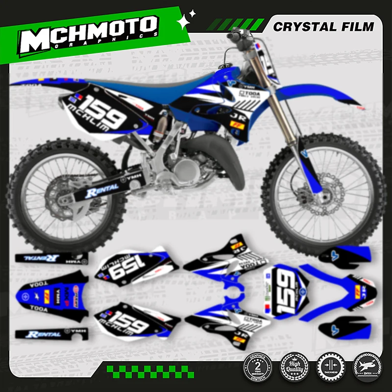 

MCHMFG для YAMAHA 2002-2014 YZ250 YZ 250 YZ125 обтекатель мотоцикла графический фон наклейки наборы наклеек
