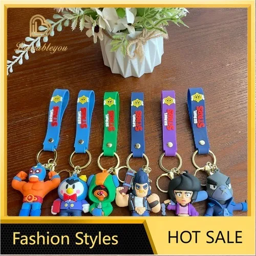 Fashion Anime Figures Key Chains Cartoon Leon Spikes Crow Gevulde Game Capuchon Knuffel Poppen Hero Shelly Keychains