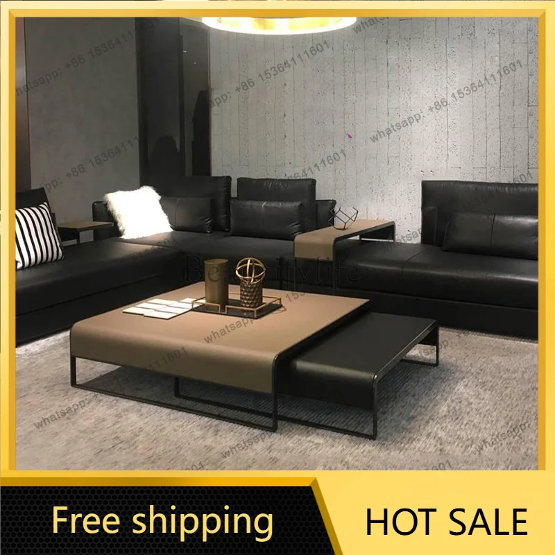 YJ Luxury Aesthetic Coffee Table Unique Moving Designer Minimalist Side Table Simple Living Room Couchtisch Postmodern Furniture