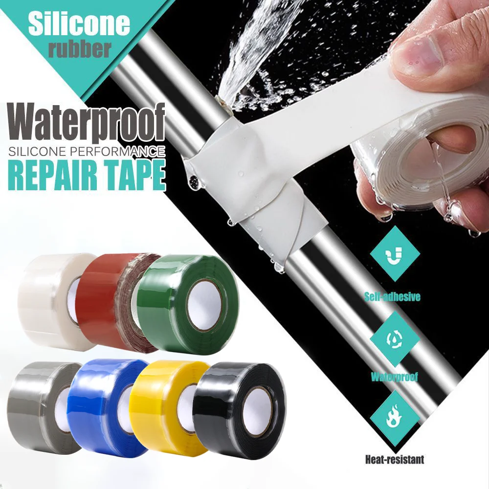 Multipurpose Waterproof Self Fusing Silicone Tape, for Pipe/Hose/Roof/Auto/Marine Leak Repair, High Temp Resistant, Strong Seal