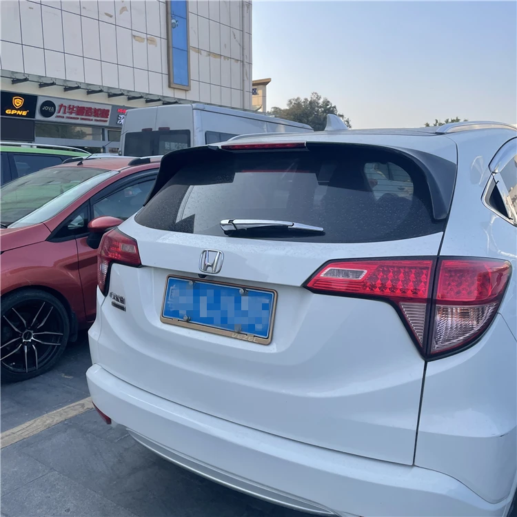 For Honda HRV Spoiler  2014-2016 Honda HRV Vezel -2PCS Spoiler ABS Material Car Rear Wing Color Rear Spoiler