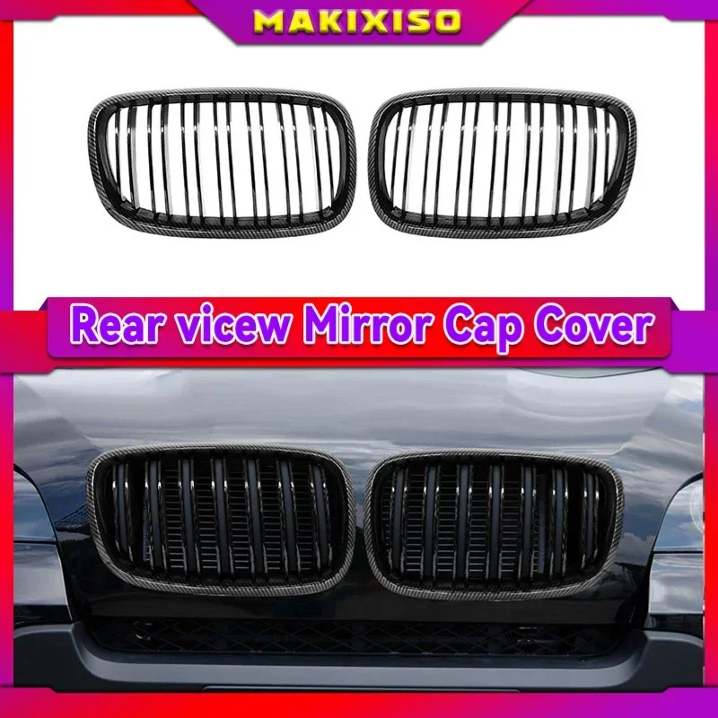 

For BMW X5 X6 2007-2013 A Pair Left And Right E70 E71 Gloss Black Double Slat Kidney Grille Front Bumper Grill