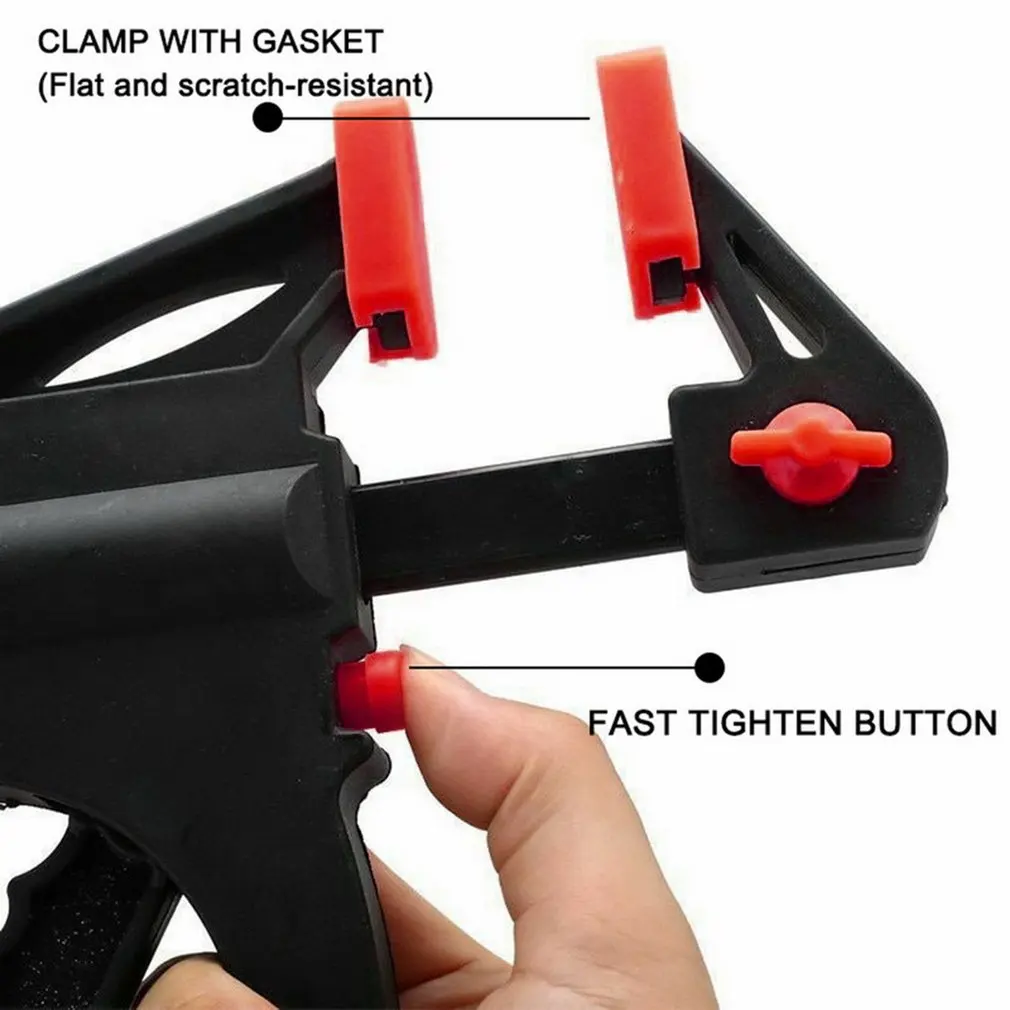 4 Inch Woodworking Work Bar F Clamp Clip Set Hard Quick Ratchet Release DIY Carpentry Hand Tool Gadget  Fixed Clamp