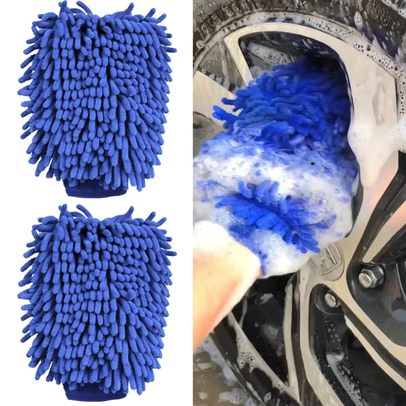 

Car Washing Microfiber Glove Soft Chenille Cleaning Towel Drying Cloth Automobile Thick Wash Towel Clearner