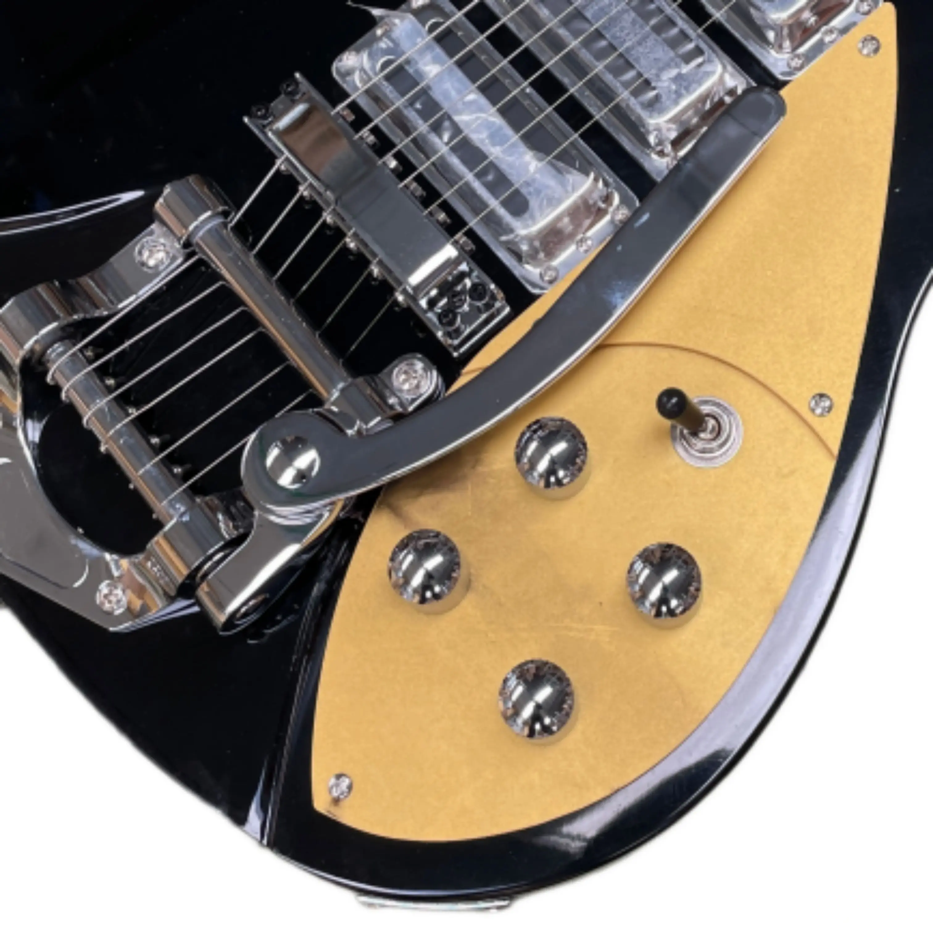 6-String Black Electric Guitar With Rosewood Fingerboard And Gold Pickguard Guitars,Beginners To Practice Guitarra