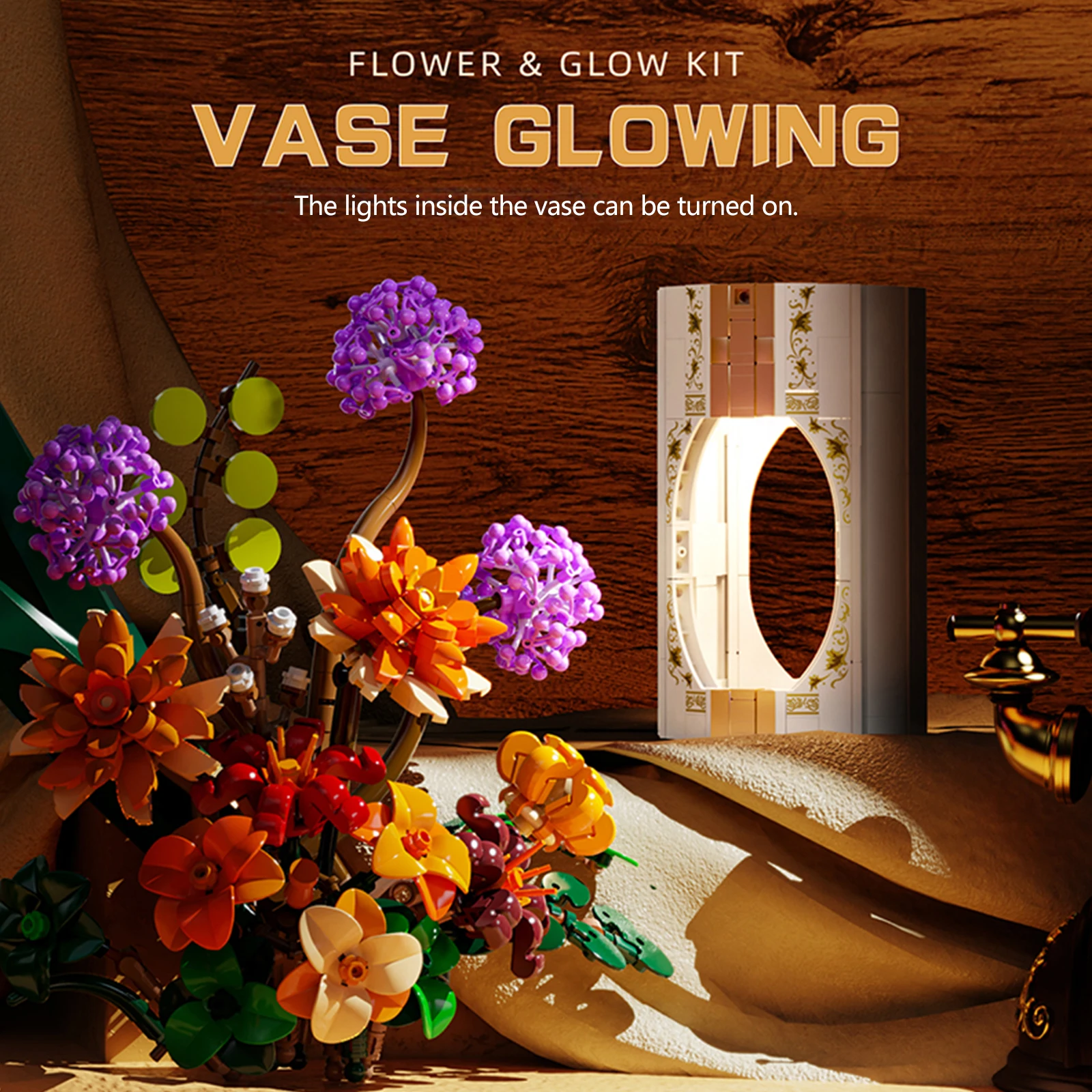 シミュレーション花束ビルディングブロック組立モデル花植物装飾品 MOC テクニカルレンガ女の子 DIY 装飾ギフト