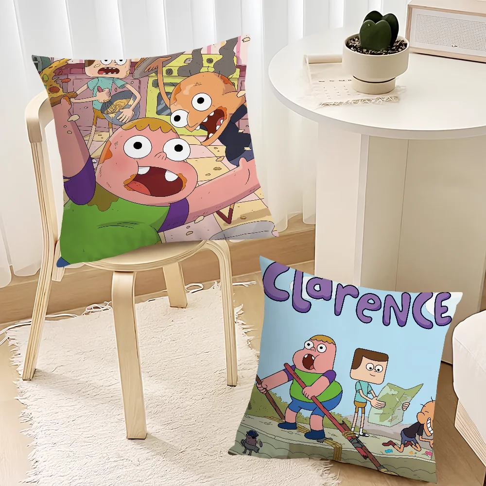 Cartoon C-Clarences Cute Pillow Case Sofa Decorative Home Double-sided Printing Short Plush Cushion Cover