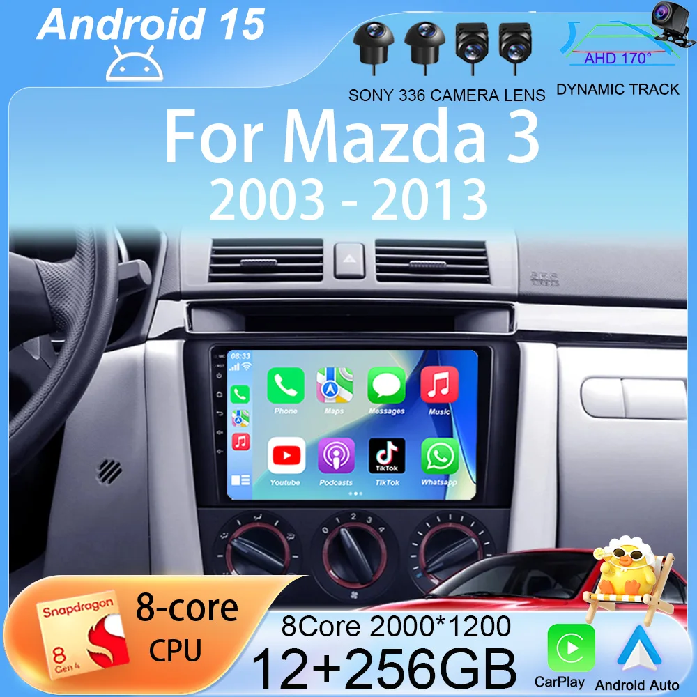 

DSP Car Radio Android 15 Multimidia Video Player Navigation GPS Stereo For Mazda 3 2003 - 2013 Mazda3 Head Unit Carplay NO 2din