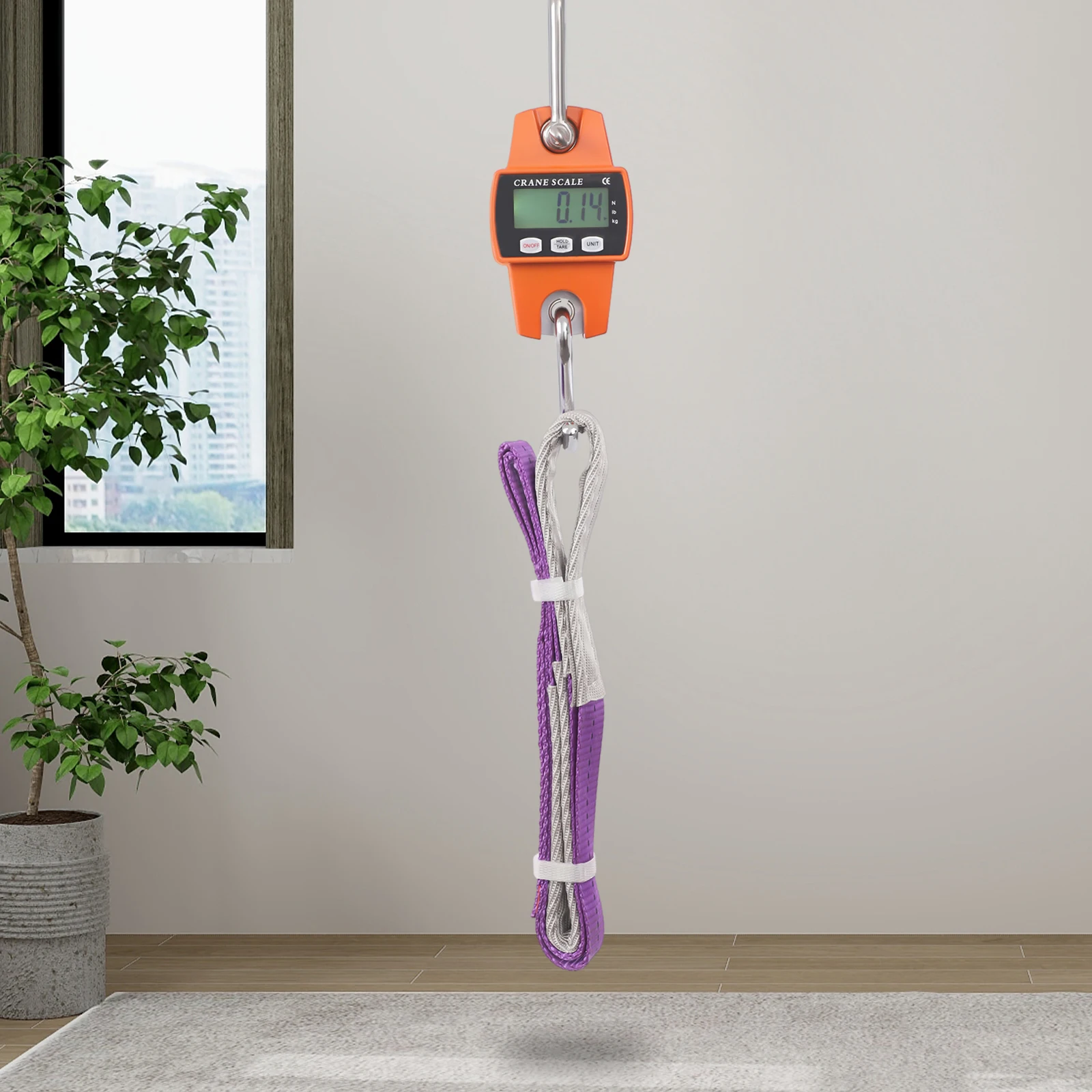 ميزان رقمي معلق، ميزان بخطاف محمول مع وحدات Lb/Kg/N، ميزان الرافعة الإلكتروني مع إضاءة خلفية LCD للمستودعات والخدمات اللوجستية