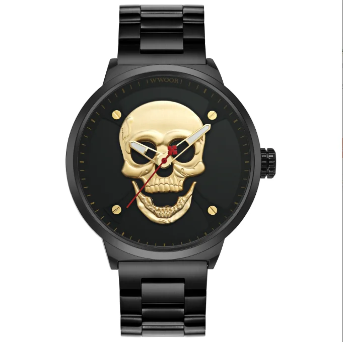 Skull Head Watch Fashion Steel Belt Men's Watch 2025 New Male Watches Trends Men Circular Mechanical Wristwatch