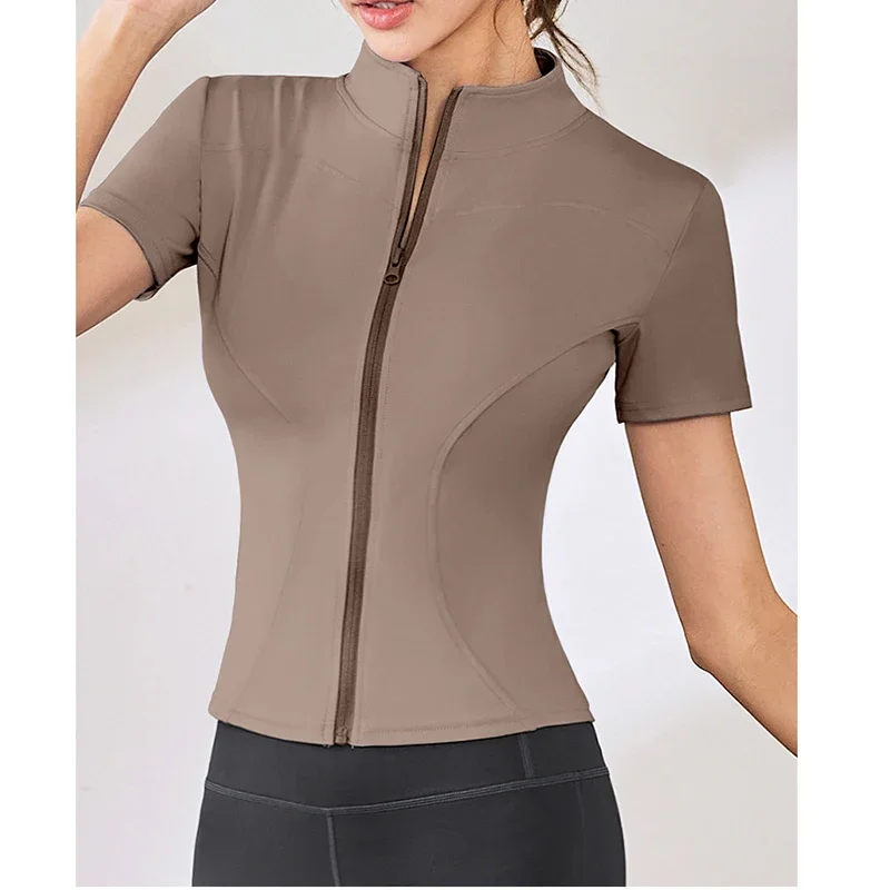 البريدي المرأة تشغيل الرياضة تي شيرت الصيف قصيرة الأكمام جولة الرقبة تنفس بسط رياضة اليوغا سليم اللياقة البدنية النشطة تي شيرت #3