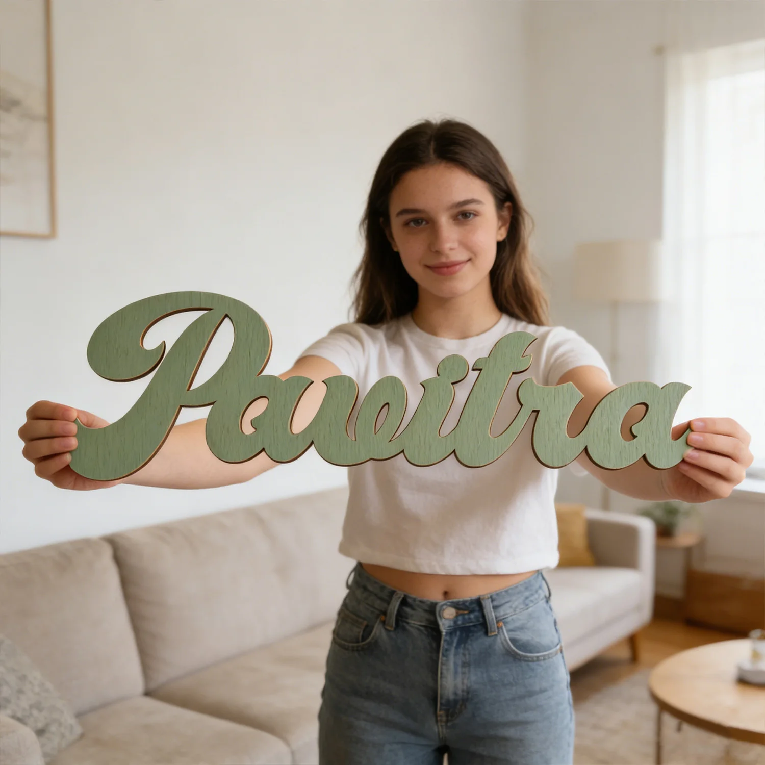 1pc Customized wooden wall decoration, Customized name, wooden souvenir Wedding, party, baby baptism, family housewarming gifts view 4