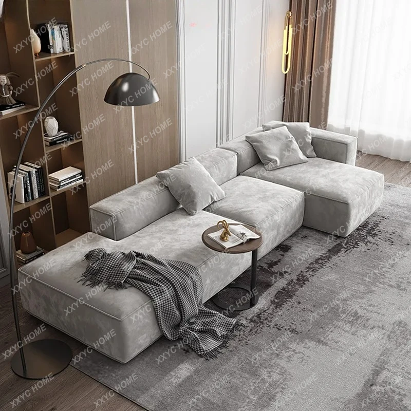 

Lmodern simple sofa living room latex tofu block matte fabric sofa corner sofa