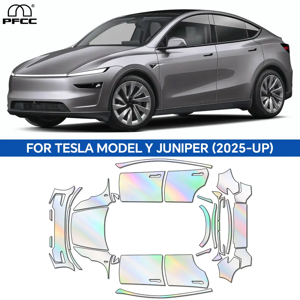 

PFCC для Tesla Model Y Juniper 2025 2026, защитная пленка для краски, самовосстанавливающаяся PPF наклейка на корпус, аксессуары, устойчивая к царапинам