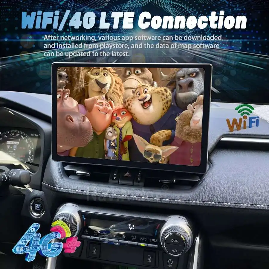 Android 14 Carplay Auto For Toyota RAV4 5 XA50 2018 2019 2020 2021 2022 2023 Multimedia Car Radio Player WIFI+4G DSP 2DIN Stereo