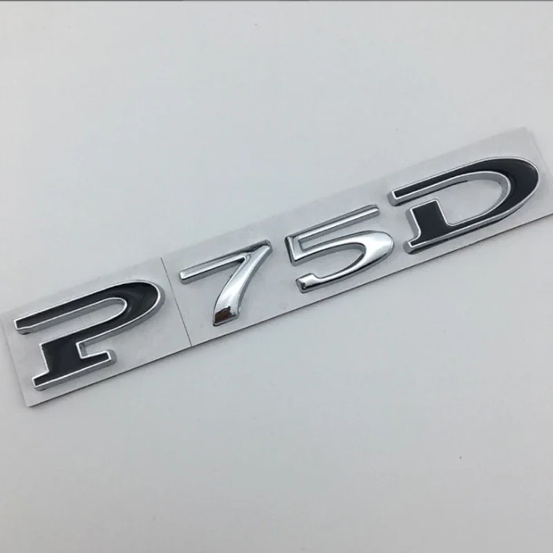 테슬라 모델 3 X S Y용 자동차 스티커, P75D, P85D, P90D, P100D, 레터 로고, 리어 부트 라벨, 트렁크 변위 디지털 데칼 썸네일 3