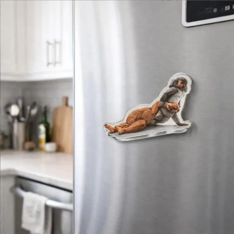 Strong Boxing Monkey Refrigerator Magnets Creative Animal Fridge Magnet Set for Kitchen Office Locker Decor