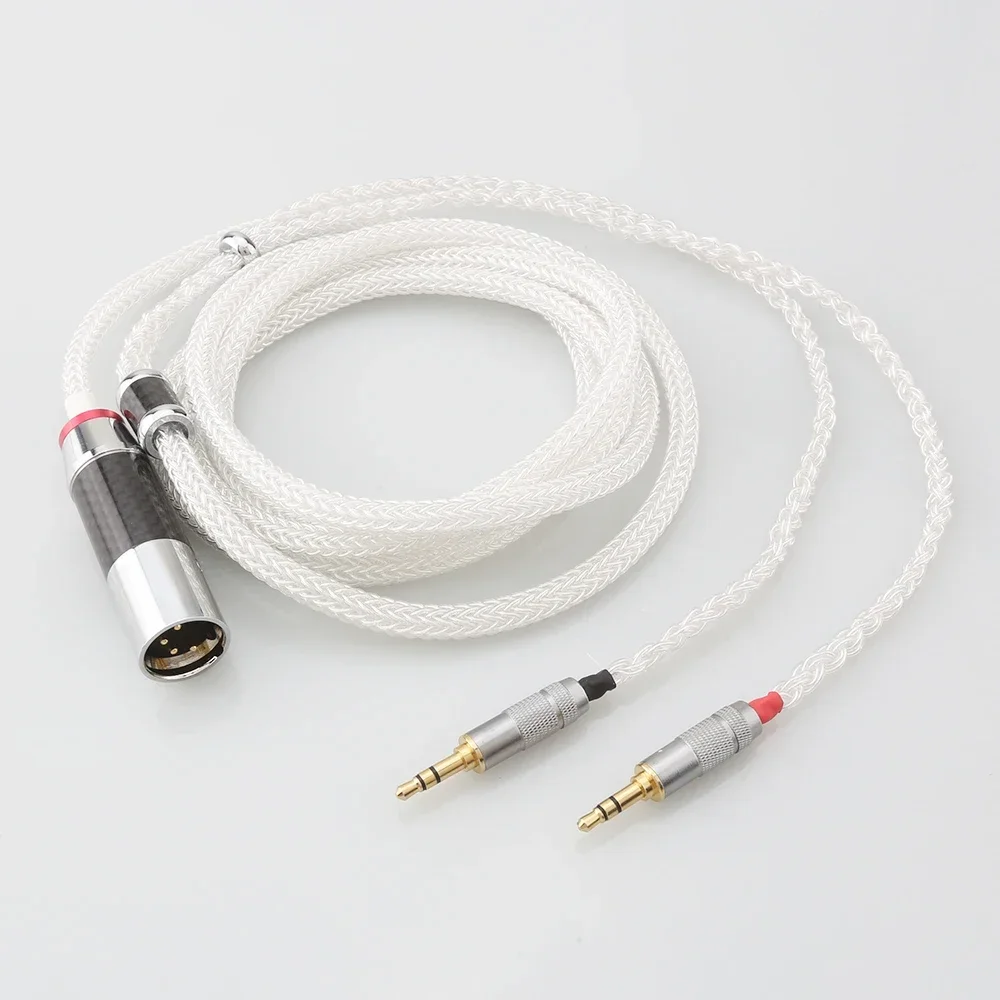 New HiFi 16cores Pure Silver Headphone Cable for Hifiman Sundara Ananda HE4XX HE560 HE-350 HE1000se HE6se he400i he400se Arya