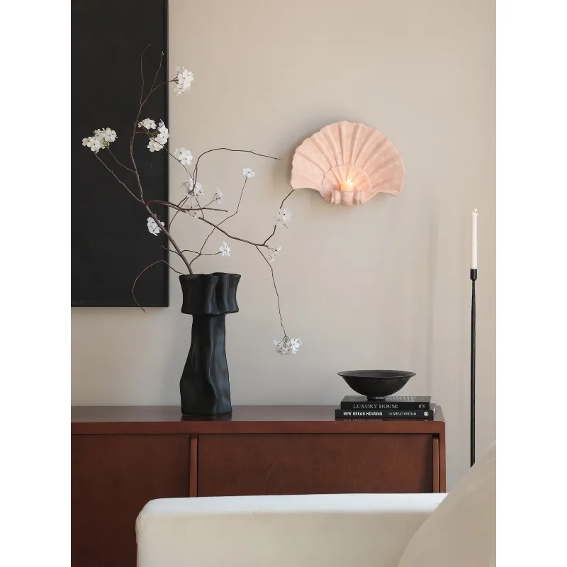 Lily White | Folding, medieval black ceramic vase ornament dining table home living room B & B art flower ware