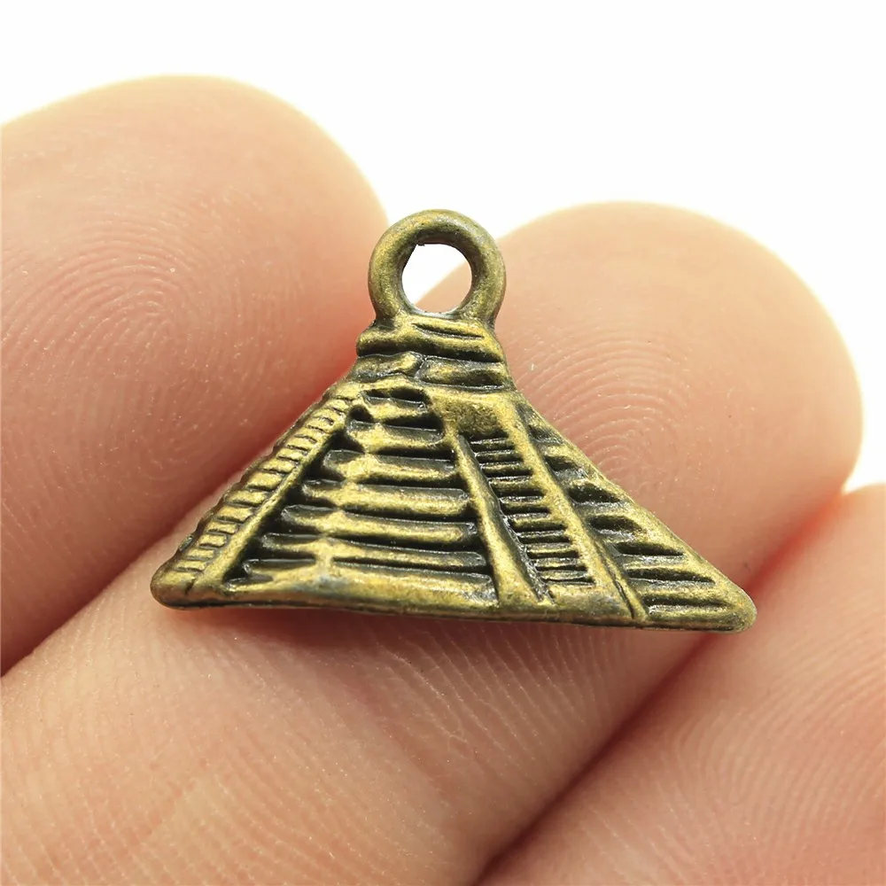 WYSIWYG 10pcs 21x15mm Pendant Pyramid Charm Pendants For Jewelry Making