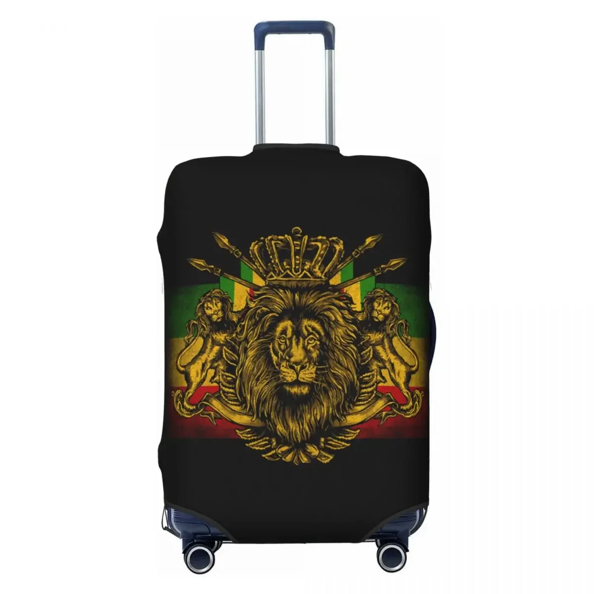 

Custom Rastafarian Rasta Lion Luggage Cover Elastic Jamaica Flag Travel Suitcase Protective Covers Suit For 18-32 inch