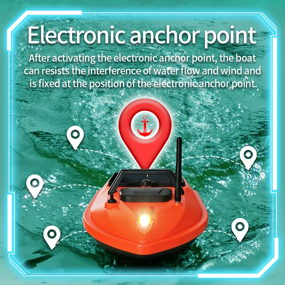 1.5KG Loading GPS RC BAIT BOAT 500M Night Lighting Electronic Anchored Cruise Control RC Nest Bait Boat High Speed Fishing Boat