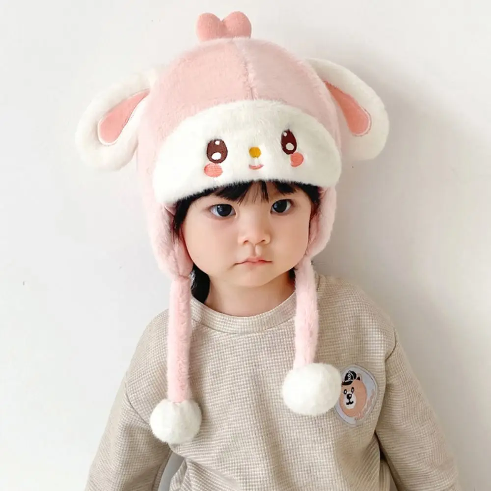 

Solid Color Cartoon Plush Hat Warm Thermal Hat Woolen Kids Crochet Hat Skullies Hairball Baby Beanie Cap Toddler