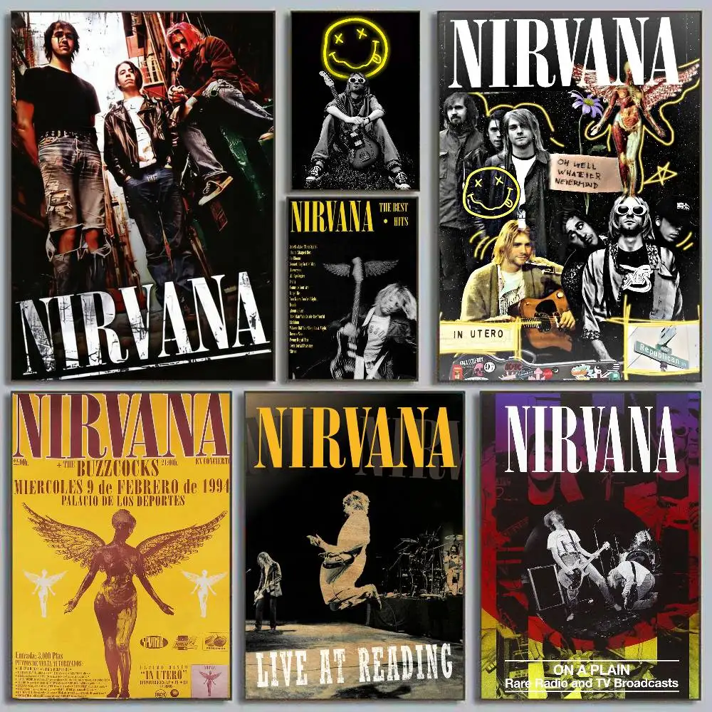 American Rocking Band N-NirvanA Poster Art With Prints Home Bedroom Living Room Decoration Gift