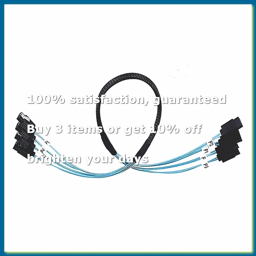 ●SAS Cable Sata Cable High Speed 6Gbps 4 Ports/Set High Quality for Server 0.5 Meter
