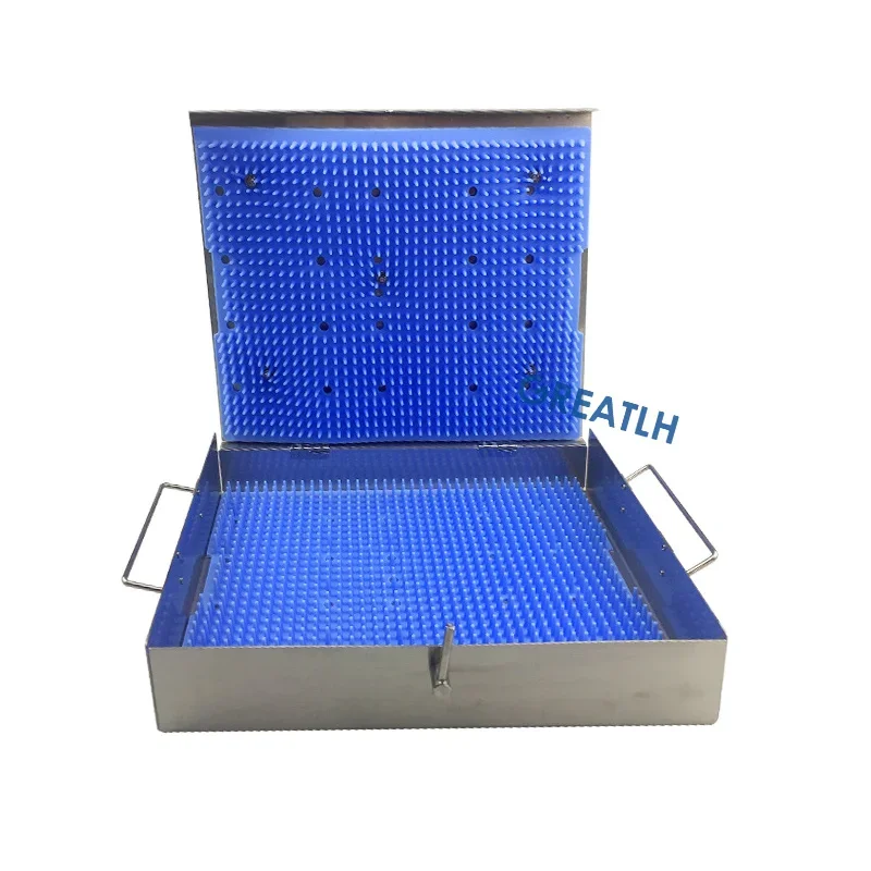 Ophthalmic Surgery Disinfection Box with 2pcs Silicone Autoclavable Silicone Sterilization Tray Ophthalmic Instruments